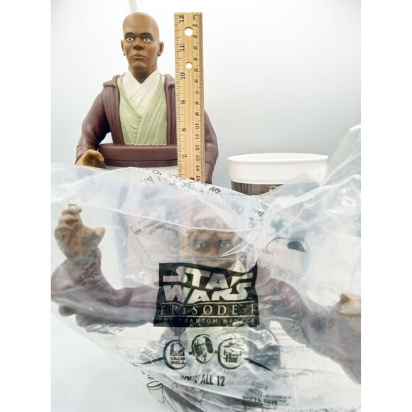 2 Mace Windu Star Wars Episode I Phantom Menace Fast Food Cups Tops Straw 1999 - Picture 2 of 15